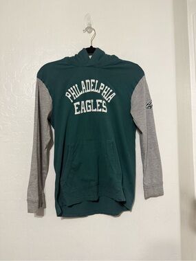 NFL Philadelphia Eagles Youth Hooded Long Sleeve Shirt - Green & Gray